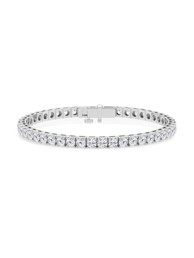Saks Fifth Avenue Women's Build Your Own Collection Platinum & Lab Grown Diamond Four Prong Tennis Bracelet In 12 Tcw Platinum