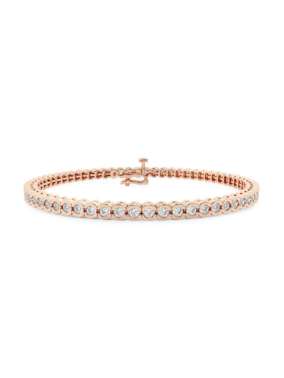 Saks Fifth Avenue Women's Build Your Own Collection 14k Rose Gold & Lab Grown Diamond Half Bezel Tennis Bracelet In 8 Tcw Rose Gold