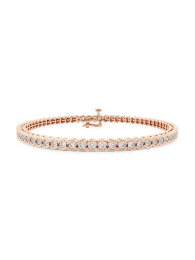 Saks Fifth Avenue Women's Build Your Own Collection 14k Rose Gold & Lab Grown Diamond Half Bezel Tennis Bracelet In 2 Tcw Rose Gold