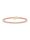 Saks Fifth Avenue Women's Build Your Own Collection 14k Rose Gold & Natural Diamond Three Prong Tennis Bracelet In 4 Tcw Rose Gold