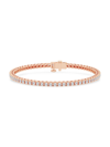 Saks Fifth Avenue Women's Build Your Own Collection 14k Rose Gold & Natural Diamond Three Prong Tennis Bracelet In 3 Tcw Rose Gold