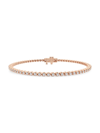 Saks Fifth Avenue Women's Build Your Own Collection 14k Rose Gold & Natural Diamond Three Prong Tennis Bracelet In 1 Tcw Rose Gold