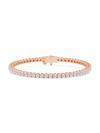 Saks Fifth Avenue Women's Build Your Own Collection 14k Rose Gold & Natural Diamond Three Prong Tennis Bracelet In 2 Tcw Rose Gold