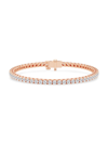 Saks Fifth Avenue Women's Build Your Own Collection 14k Rose Gold & Natural Diamond Three Prong Tennis Bracelet In 5 Tcw Rose Gold
