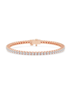 Saks Fifth Avenue Women's Build Your Own Collection 14k Rose Gold & Natural Diamond Three Prong Tennis Bracelet In 6 Tcw Rose Gold