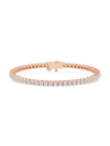 Saks Fifth Avenue Women's Build Your Own Collection 14k Rose Gold & Natural Diamond Three Prong Tennis Bracelet In 7 Tcw Rose Gold