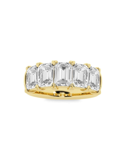 Saks Fifth Avenue Women's Build Your Own Collection 14k Yellow Gold & 5 Lab Grown Emerald Diamond Anniversary Band In 4 Tcw Yellow Gold