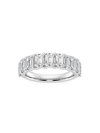 Saks Fifth Avenue Women's Build Your Own Collection Platinum & 9 Natural Emerald Cut Diamond Anniversary Band In 3 Tcw Platinum
