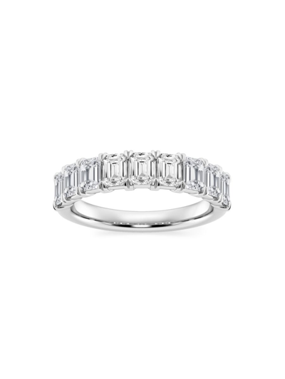 Saks Fifth Avenue Women's Build Your Own Collection Platinum & 9 Natural Emerald Cut Diamond Anniversary Band In 2 Tcw Platinum