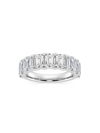 Saks Fifth Avenue Women's Build Your Own Collection Platinum & 9 Natural Emerald Cut Diamond Anniversary Band In 5 Tcw Platinum