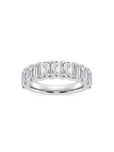 Saks Fifth Avenue Women's Build Your Own Collection Platinum & 9 Natural Emerald Cut Diamond Anniversary Band In 5 Tcw Platinum