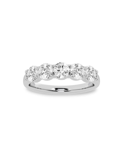 Saks Fifth Avenue Women's Build Your Own Collection 14k White Gold & 5 Lab Grown Round Diamond Anniversary Band In 1 Tcw White Gold