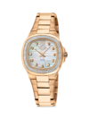 GV2 WOMEN'S POTENTE 33MM ION PLATED ROSE GOLDTONE STAINLESS STEEL & DIAMOND BRACELET WATCH