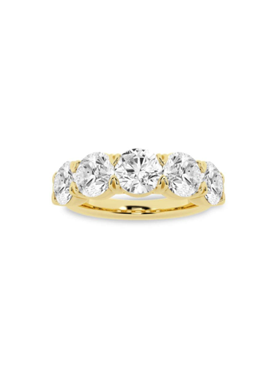 Saks Fifth Avenue Women's Build Your Own Collection 14k Yellow Gold & 5 Lab Grown Round Diamond Anniversary Band In 4 Tcw Yellow Gold