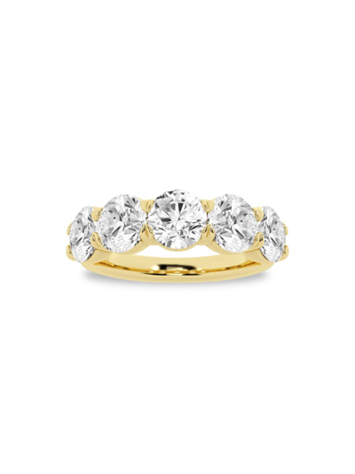 SAKS FIFTH AVENUE WOMEN'S BUILD YOUR OWN COLLECTION 14K YELLOW GOLD & 5 LAB GROWN ROUND DIAMOND ANNIVERSARY BAND