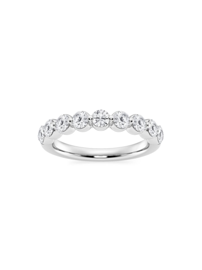 Saks Fifth Avenue Women's Build Your Own Collection Platinum & 9 Natural Round Diamond Wedding Band In 3 Tcw Platinum
