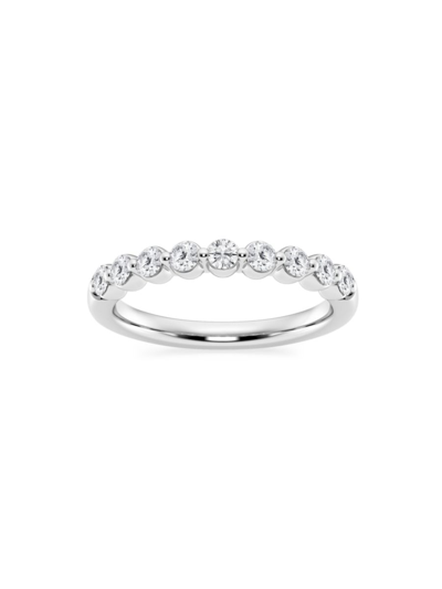 Saks Fifth Avenue Women's Build Your Own Collection Platinum & 9 Natural Round Diamond Wedding Band In 1 Tcw Platinum