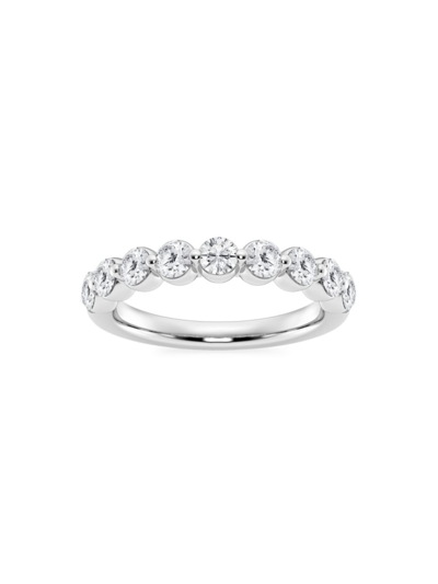 Saks Fifth Avenue Women's Build Your Own Collection Platinum & 9 Natural Round Diamond Wedding Band In 1.5 Tcw Platinum