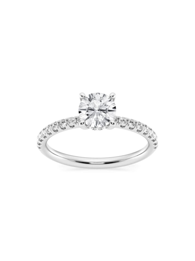 Saks Fifth Avenue Women's Build Your Own Collection 14k White Gold & Lab Grown Round Diamond Hidden Halo Engagement Ri In 0.8 Tcw White Gold