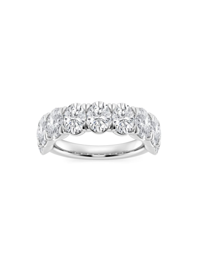 Saks Fifth Avenue Women's Build Your Own Collection 14k White Gold & 9 Natural Oval Diamond Anniversary Band In 4 Tcw White Gold