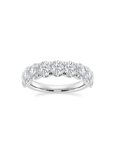Saks Fifth Avenue Women's Build Your Own Collection 14k White Gold & 9 Natural Oval Diamond Anniversary Band In 3 Tcw White Gold