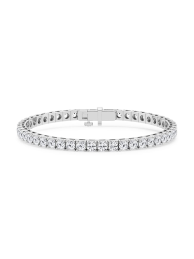Saks Fifth Avenue Women's Build Your Own Collection 14k White Gold & Lab Grown Diamond Four Prong Tennis Bracelet In 12 Tcw White Gold