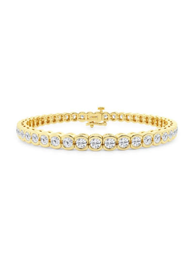 Saks Fifth Avenue Women's Build Your Own Collection 14k Yellow Gold & Lab Grown Diamond Half Bezel Tennis Bracelet In 7 Tcw Yellow Gold