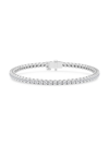 Saks Fifth Avenue Women's Build Your Own Collection Platinum & Natural Diamond Three Prong Tennis Bracelet In 6 Tcw Platinum