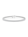 Saks Fifth Avenue Women's Build Your Own Collection Platinum & Natural Diamond Three Prong Tennis Bracelet In 8 Tcw Platinum
