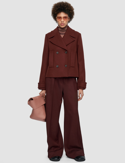 Joseph Diagonal Wool Dove Coat In Navy