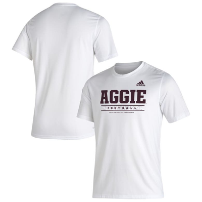 Adidas Originals Men's Adidas White Texas A&m Aggies Sideline Football Locker Practice Creator Aeroready T-shirt