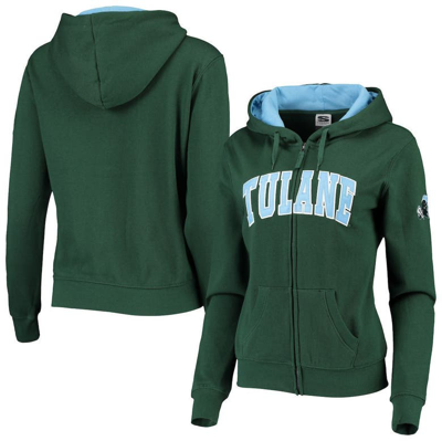 Colosseum Green Tulane Green Wave Arched Name Full-zip Hoodie