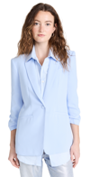 Cinq À Sept Khloe Crepe Ruched Blazer In Icicle