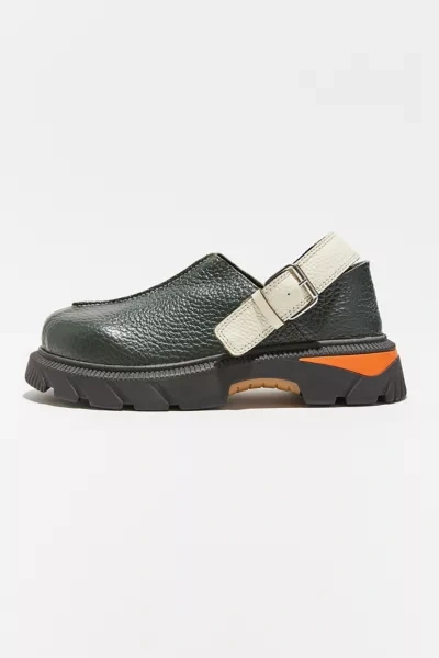 靴 miista E8 By Miista Ota Slingback Clog In Olive Green + Cream