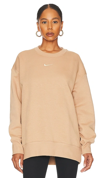 Nike Sportswear Phoenix Fleece Sweatshirt In Hemp/sail
