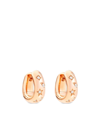 Pomellato 18k Rose Gold Iconica Snap Hoop Earrings With Diamonds In Pink