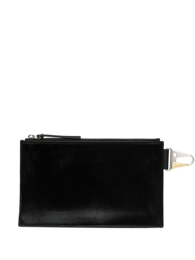 Dion Lee Dog-clip Zippered Pouch In Black