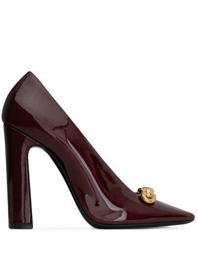 Saint Laurent Silvana Patent Leather Pumps In Red