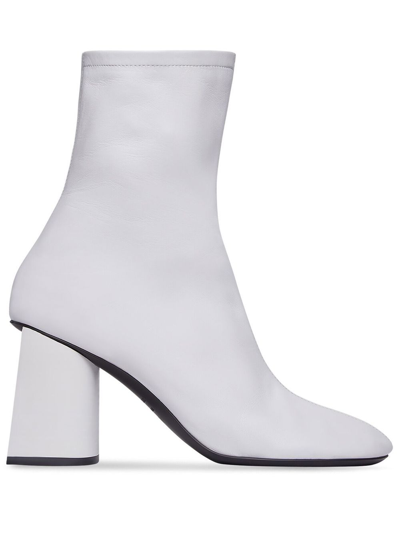 Balenciaga Glove Zipped Ankle Boots In White