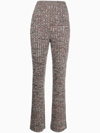CHLOÉ MELANGE KNITTED FLARED TROUSERS