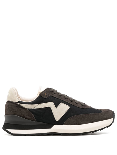 Visvim Fkt Runner Suede And Leather-trimmed Nylon-blend Trainers In Black