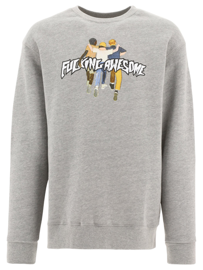 Fucking Awesome Graphic Printed Crewneck Sweatshirt In Grey