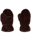 Apparis Ariel Faux Fur Fingerless Gloves In Brown