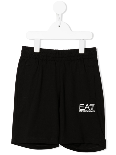 Emporio Armani Kids' Logo-print Detail Shorts In Black