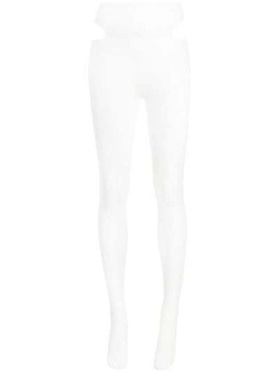 Dion Lee Cutout Detail Mesh Tights In White