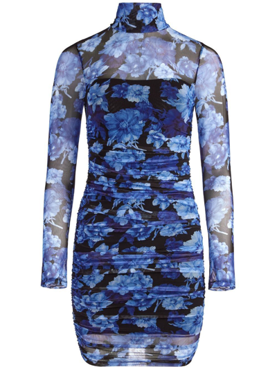 knee length dresses for ladies Long Sleeve Printed Mesh Turtleneck Dress 1x - Multicolor | Rachel Antonoff - 1x
