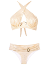 AMIR SLAMA GATHERED-DETAIL HALTERNECK BIKINI