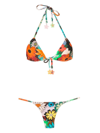 AMIR SLAMA FLORAL-PRINT HALTERNECK BIKINI