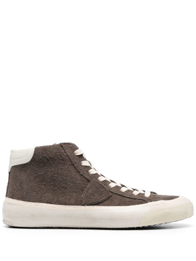 Philippe Model Paris Plaisir High-top Trainers In Brown