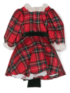 La Stupenderia Red Dress For Baby Girl With Check And Bow In Red